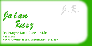 jolan rusz business card