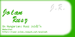 jolan rusz business card